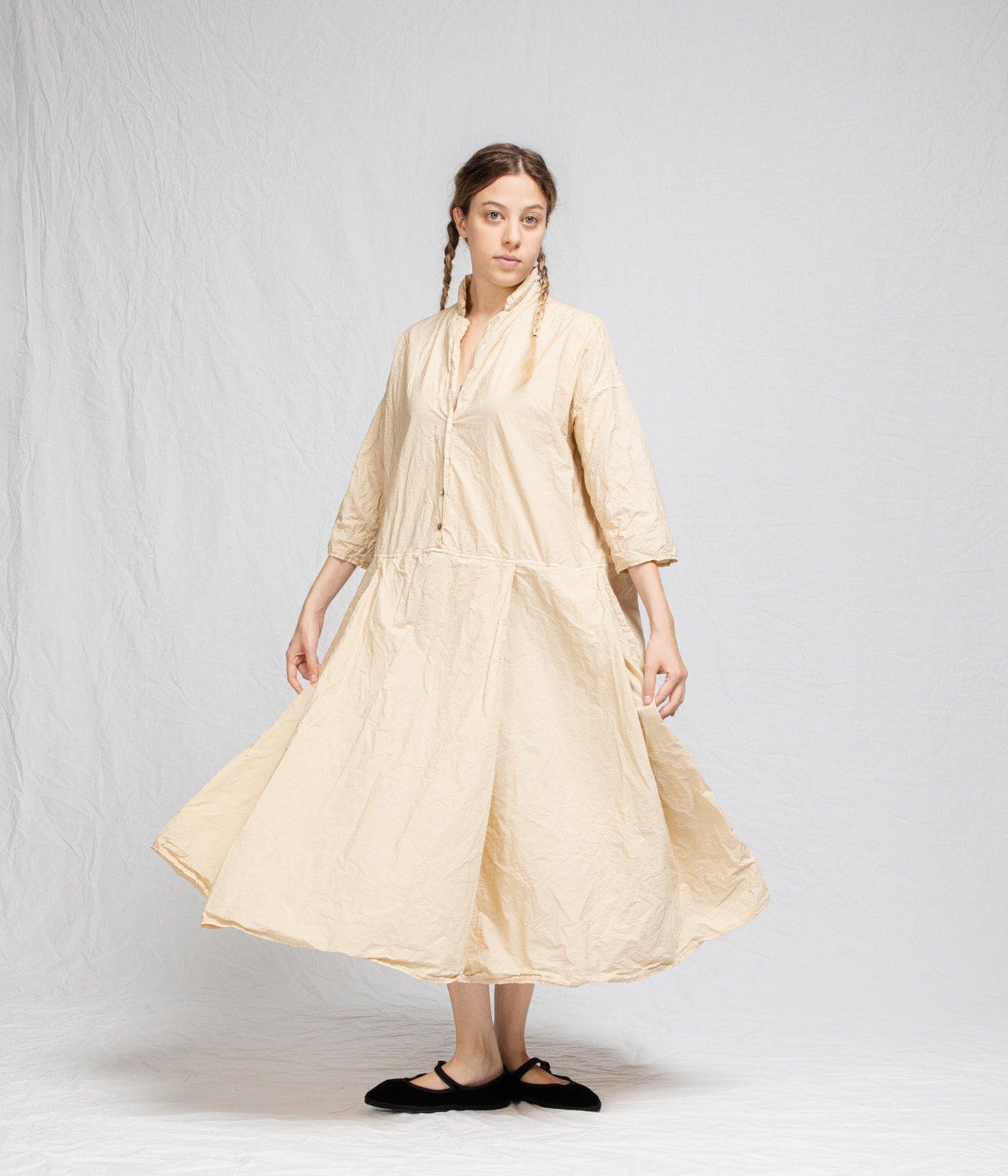 ALBUM DI FAMIGLIA - TAILORED COLLAR DRESS TC LIGHT COTTON DRESS