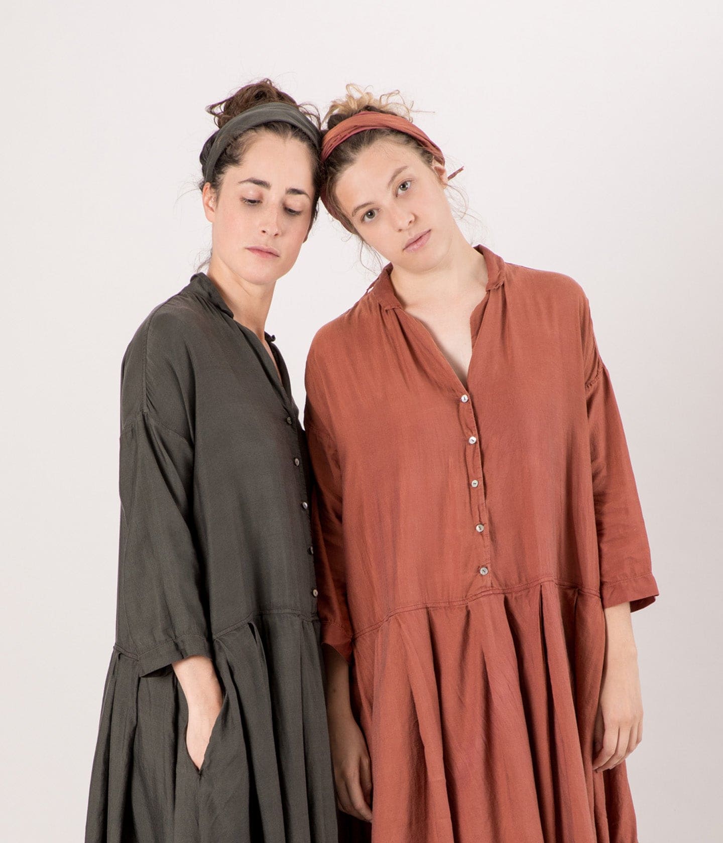 ALBUM DI FAMIGLIA - PLEATED COLLAR DRESS SC - SILK COTTON