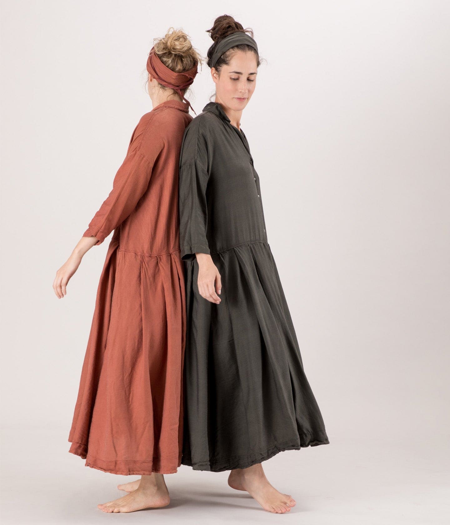 ALBUM DI FAMIGLIA - PLEATED COLLAR DRESS SC - SILK COTTON