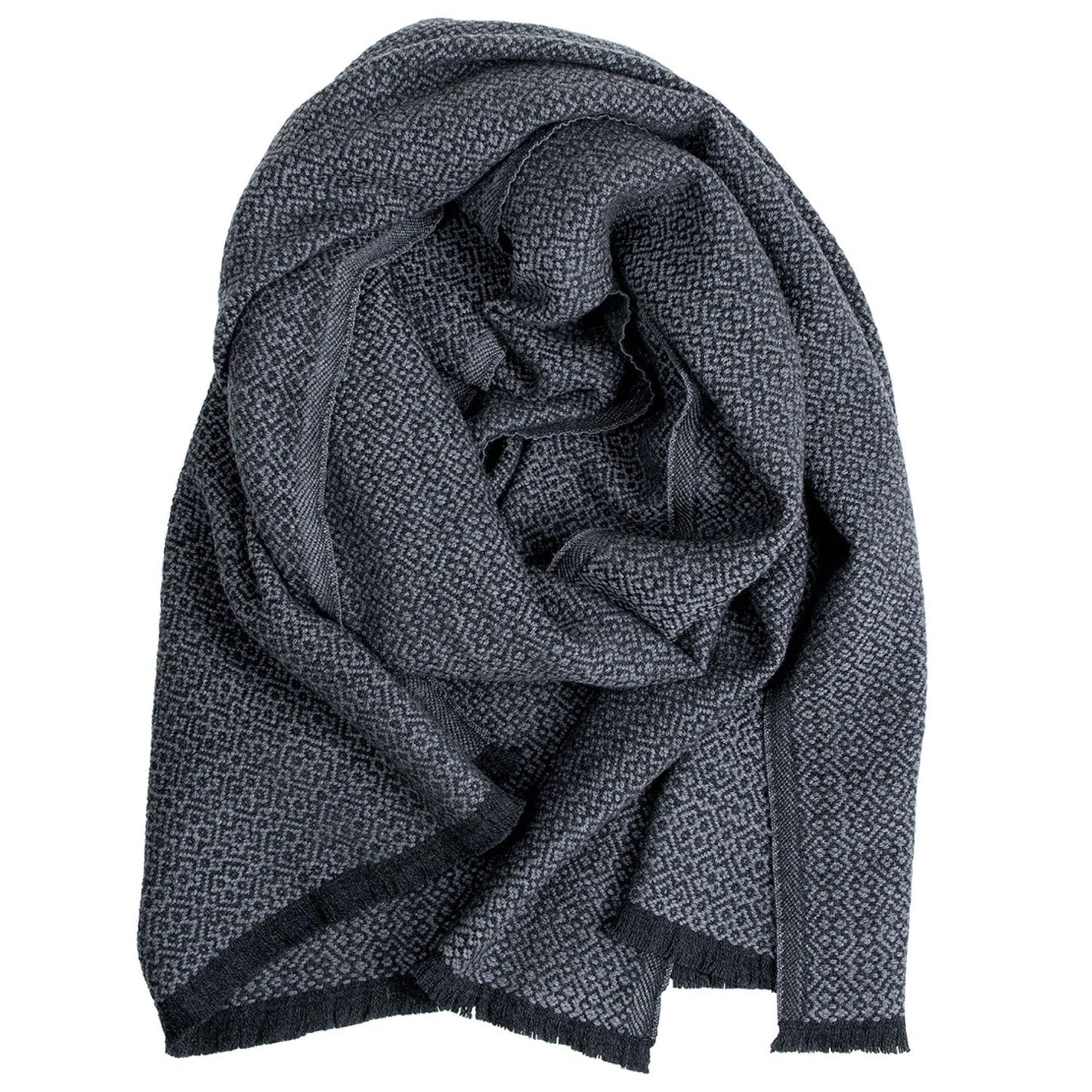 LAPUAN - KOLI LINEN SCARF. BLACK+GREY