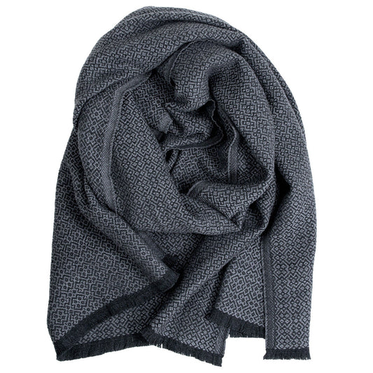 LAPUAN - KOLI LINEN SCARF. BLACK+GREY