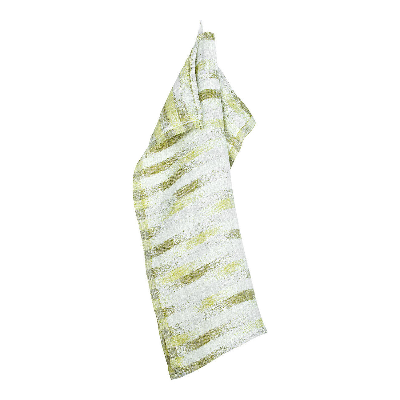 LAPUAN - HOHTO LINEN TOWEL. GREEN+WHITE
