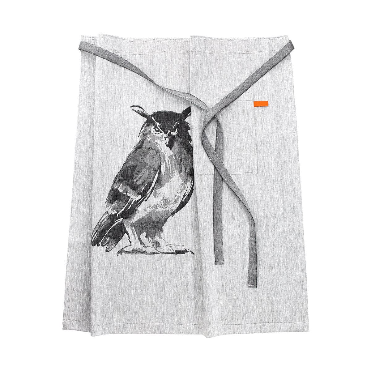 LAPUAN - HUUHKAJA OWL LINEN HALF (WAIST TIE) APRON