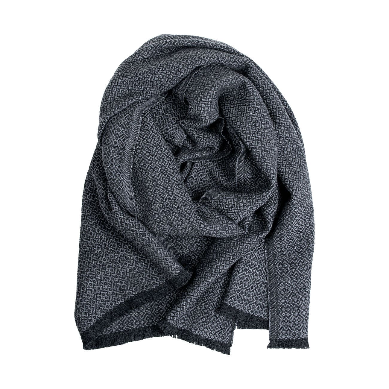 LAPUAN - KOLI LINEN SCARF. BLACK+GREY