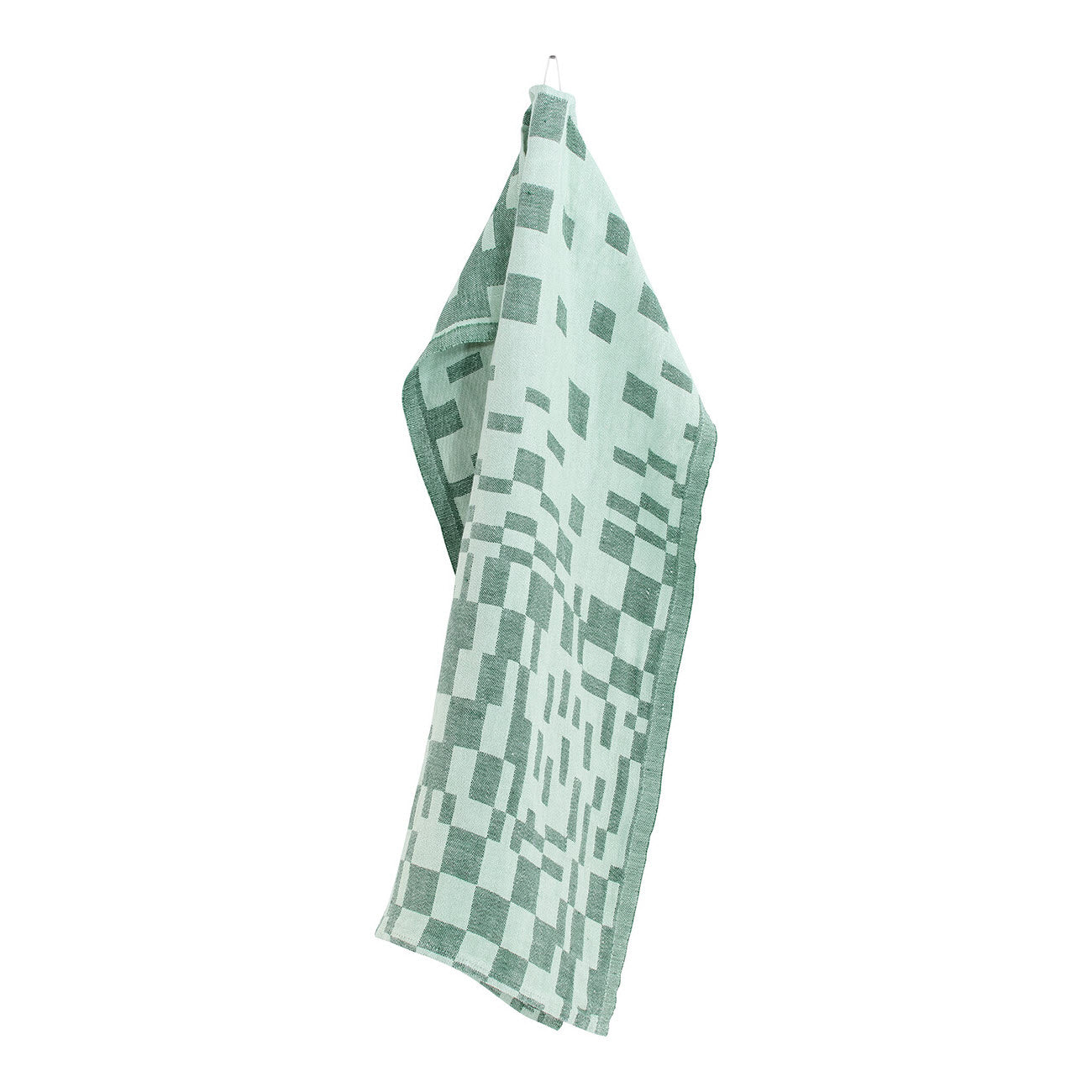 LAPUAN - KOODI LINEN HAND TOWEL. GREEN+MINT