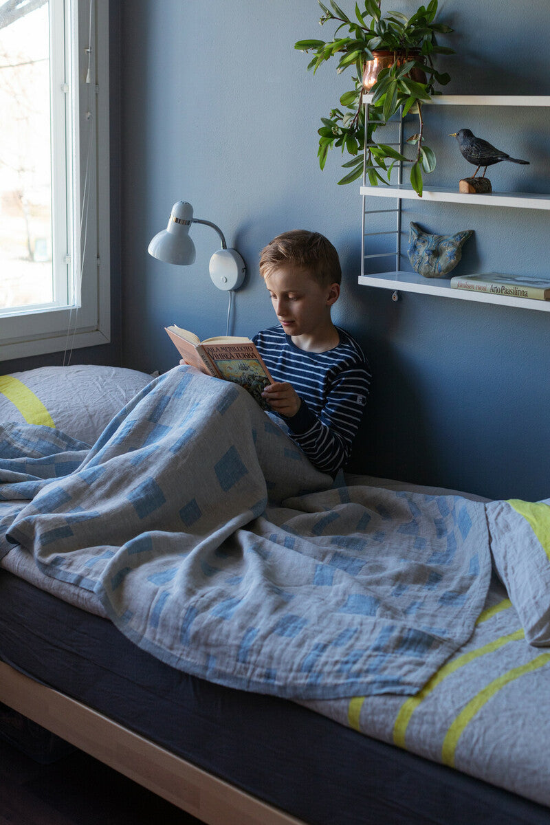 LAPUAN - KOODI LINEN HAND TOWEL. GREEN+MINT