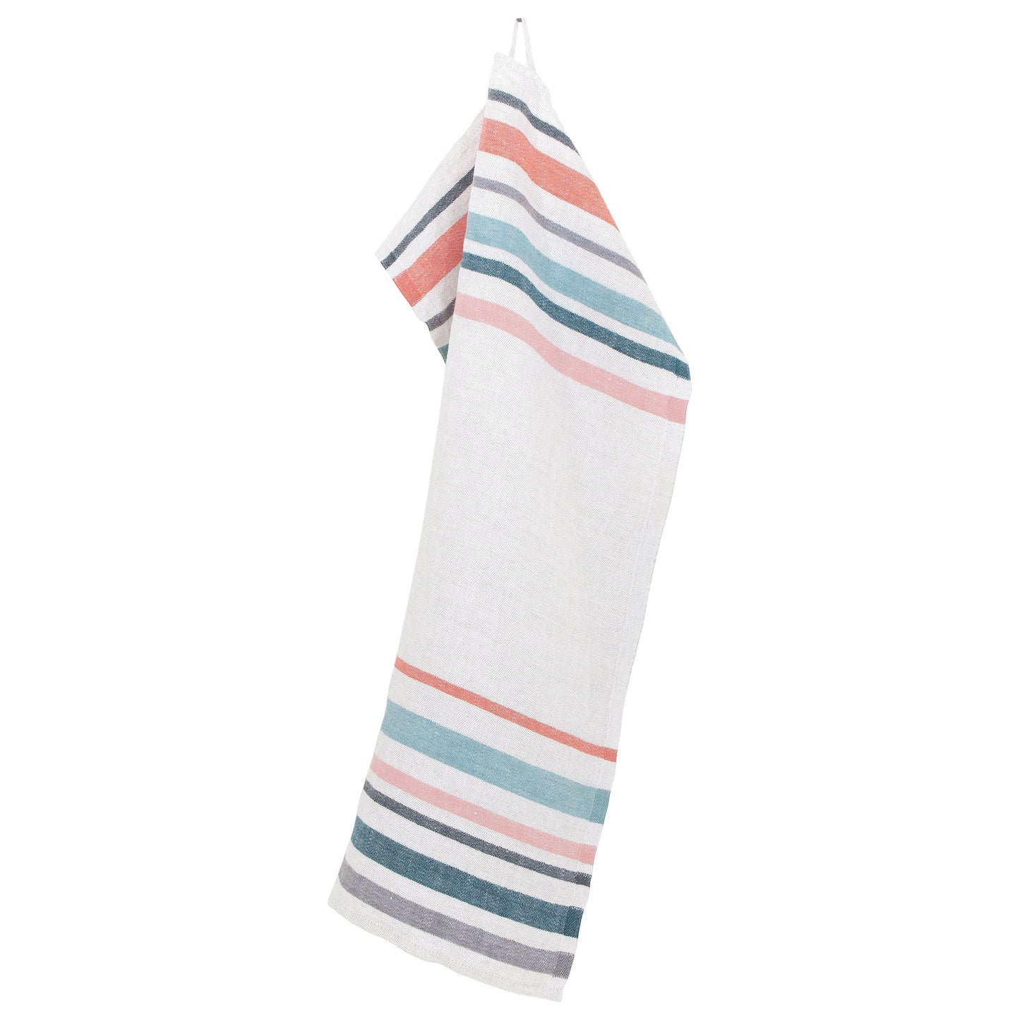 LAPUAN - LEWA LINEN HAND TOWEL. BLUE+RED