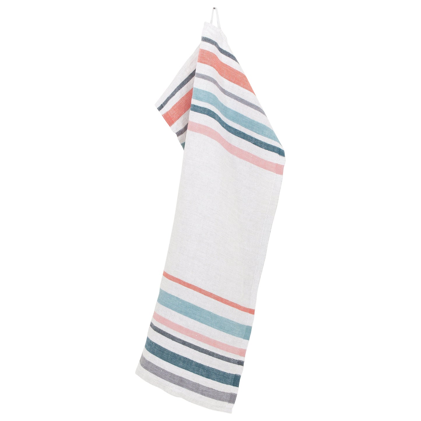 LAPUAN - LEWA LINEN HAND TOWEL. BLUE + RED