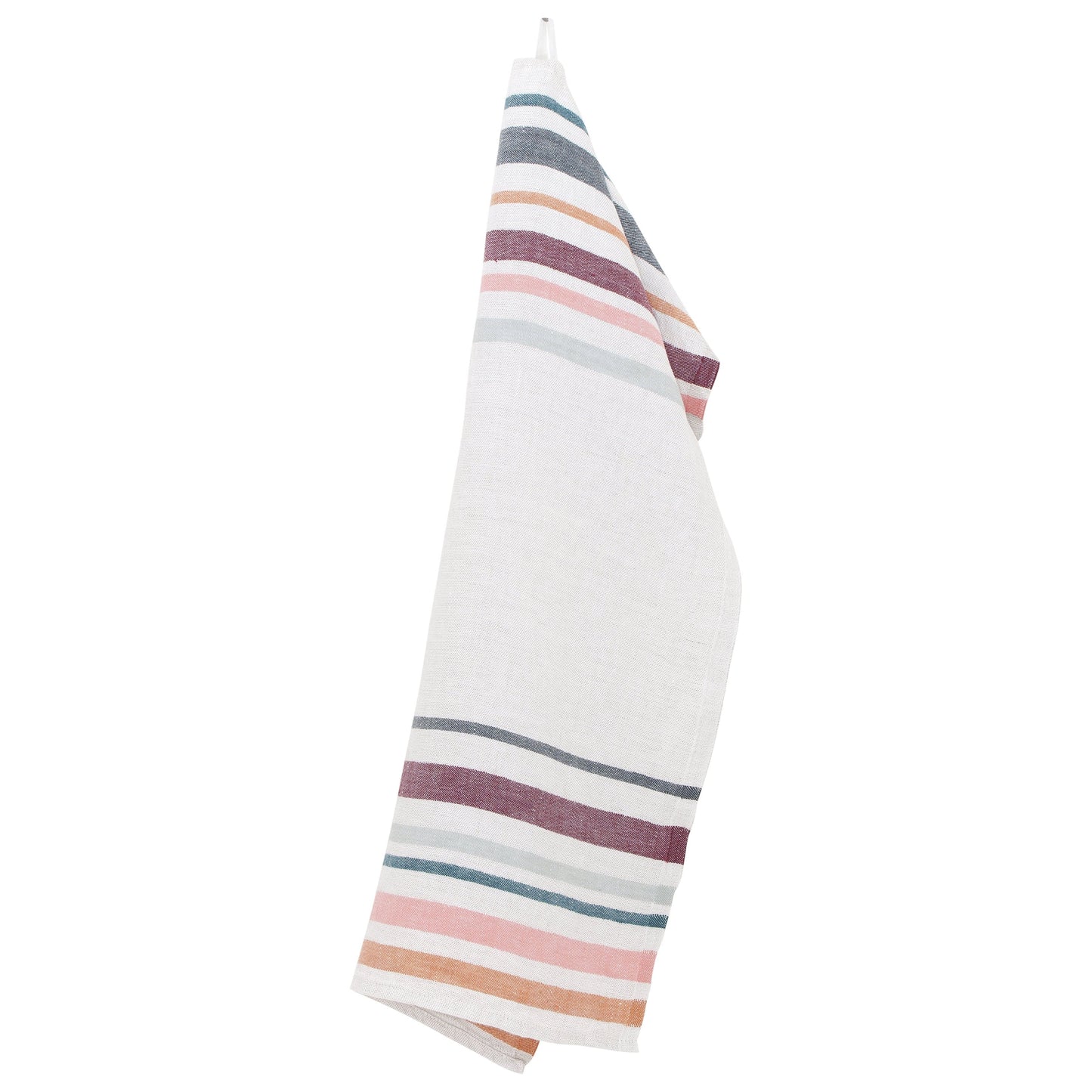 LAPUAN - LEWA LINEN HAND TOWEL. GREY+BURGUNDY