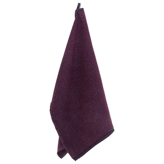 LAPUAN - TERVA WAFFLE TOWEL. BLACK+BURGUNDY