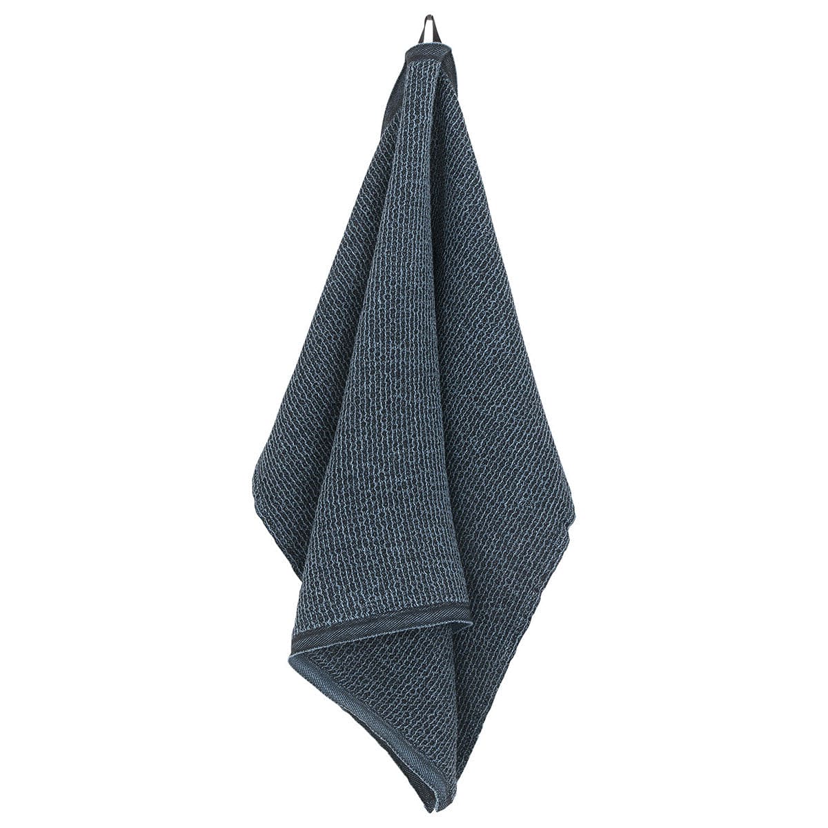 LAPUAN - TERVA WAFFLE TOWEL. BLACK+RAINY BLUE