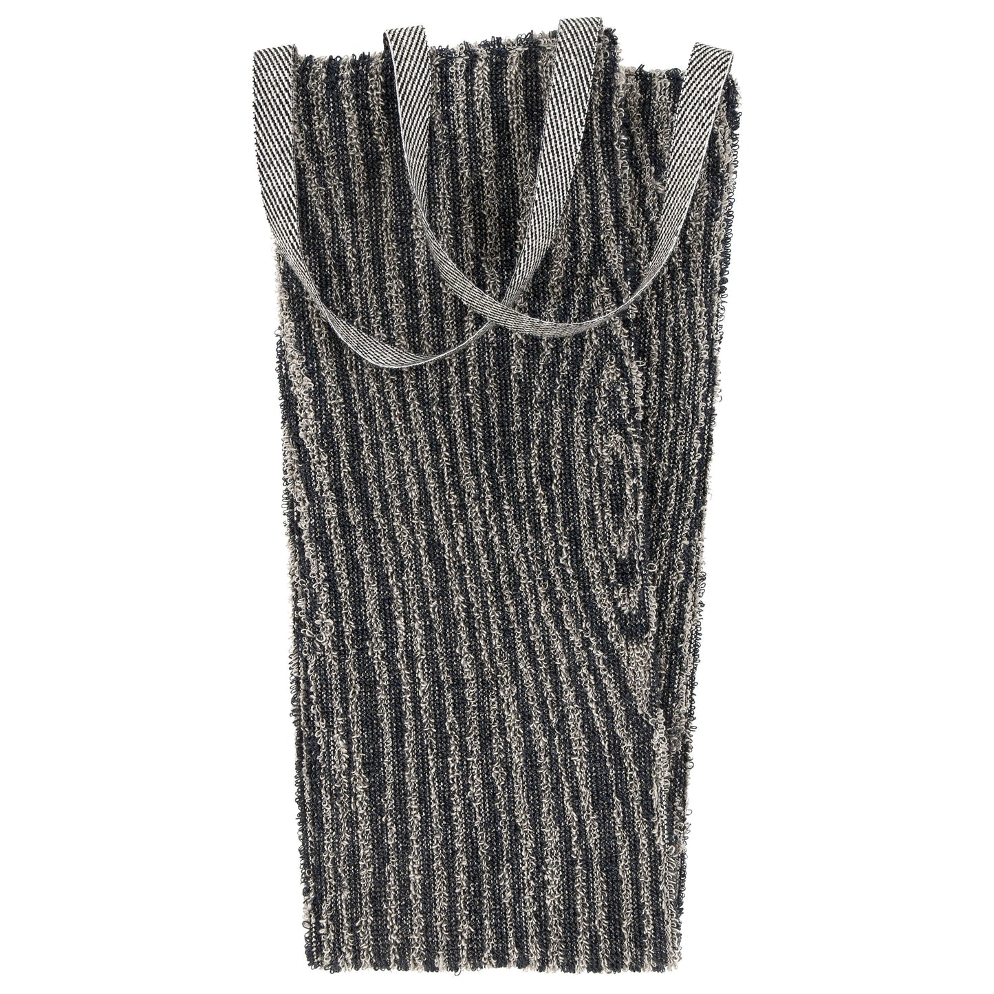 LAPUAN - VIILU LINEN TERRY BACK RUB. NATURAL+BLACK