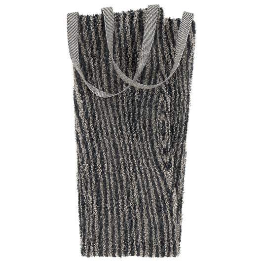 LAPUAN - VIILU LINEN TERRY BACK RUB. NATURAL+BLACK