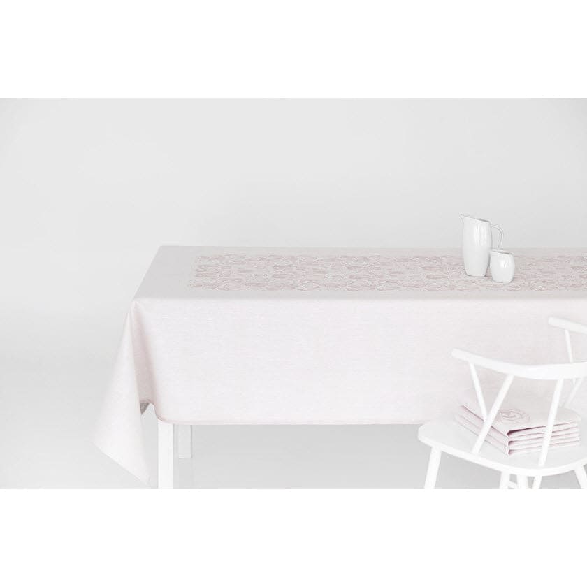 LAPUAN - RUUSUA CALENDERED LINEN TABLECLOTH. ROSE