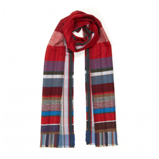 WALLACE+SEWELL - SILK+LAMBSWOOL SCARF - BONDONE - RED