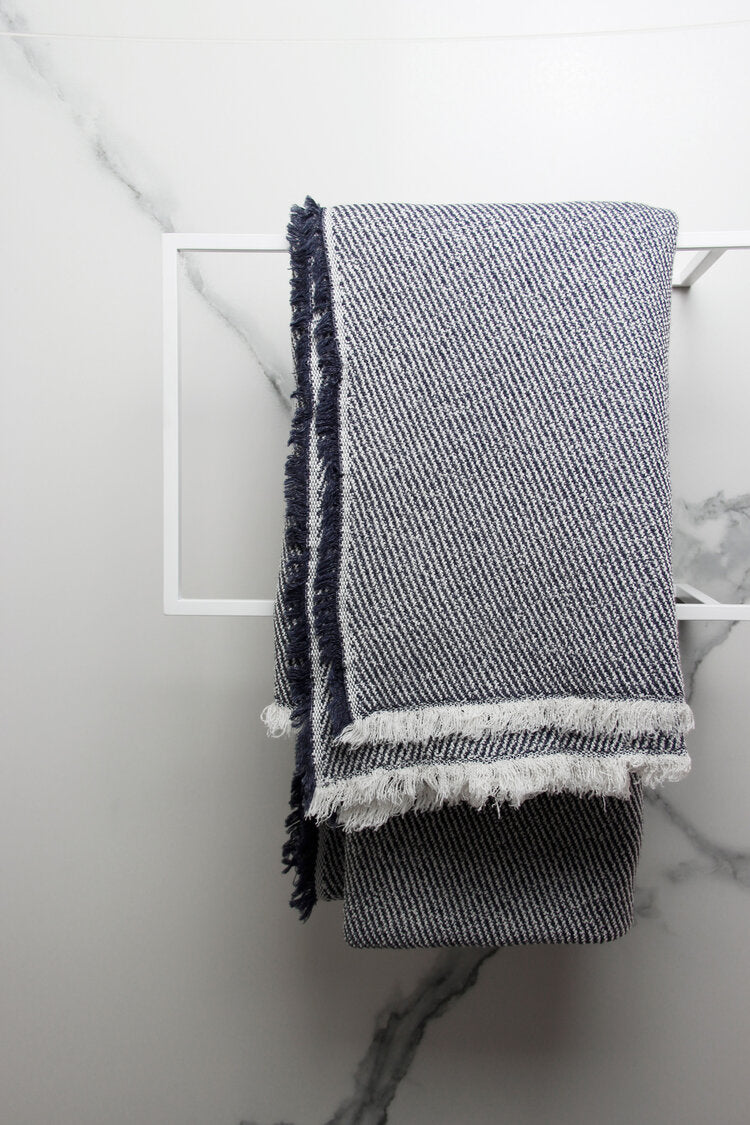 KONTEX - ORGANIC SWELL TOWEL. NAVY