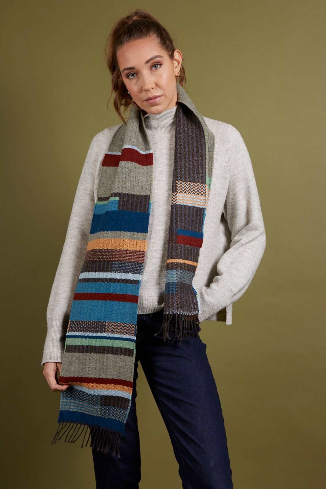 WALLACE+SEWELL - SCARF - DORVIGNY - LOVAT BLUE
