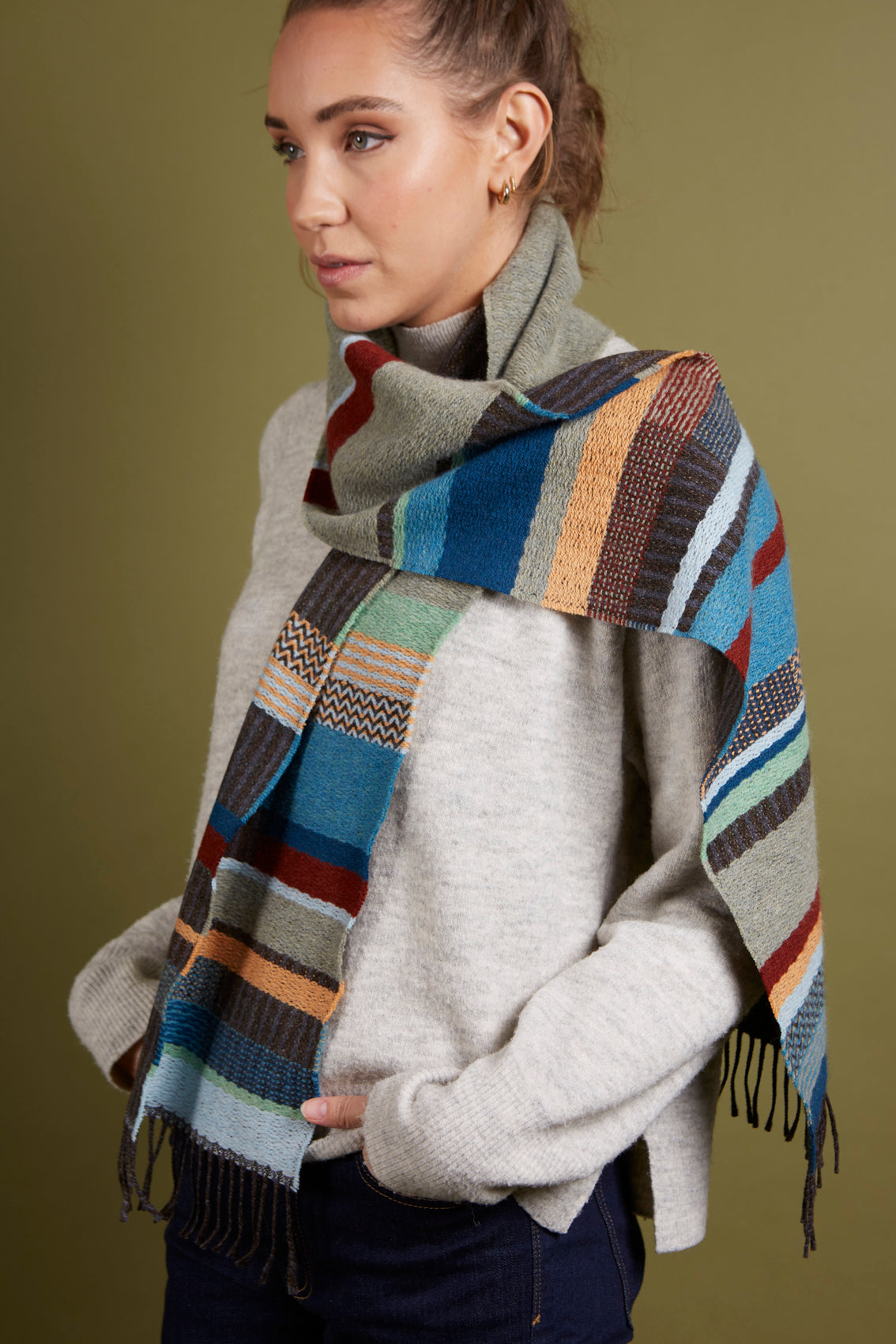 WALLACE+SEWELL - SCARF - DORVIGNY - LOVAT BLUE