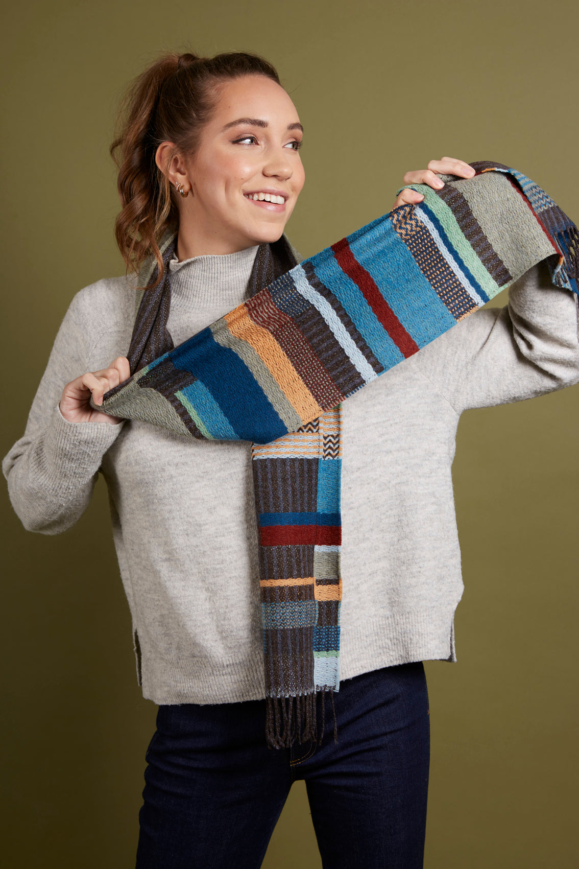 WALLACE+SEWELL - SCARF - DORVIGNY - LOVAT BLUE