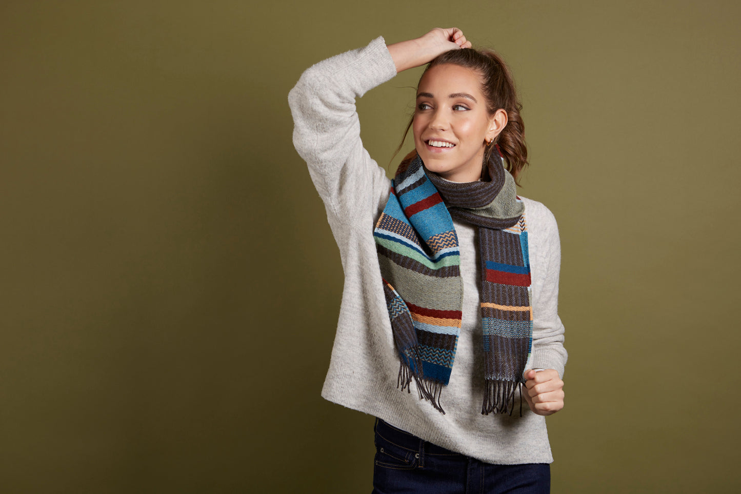 WALLACE+SEWELL - SCARF - DORVIGNY - LOVAT BLUE