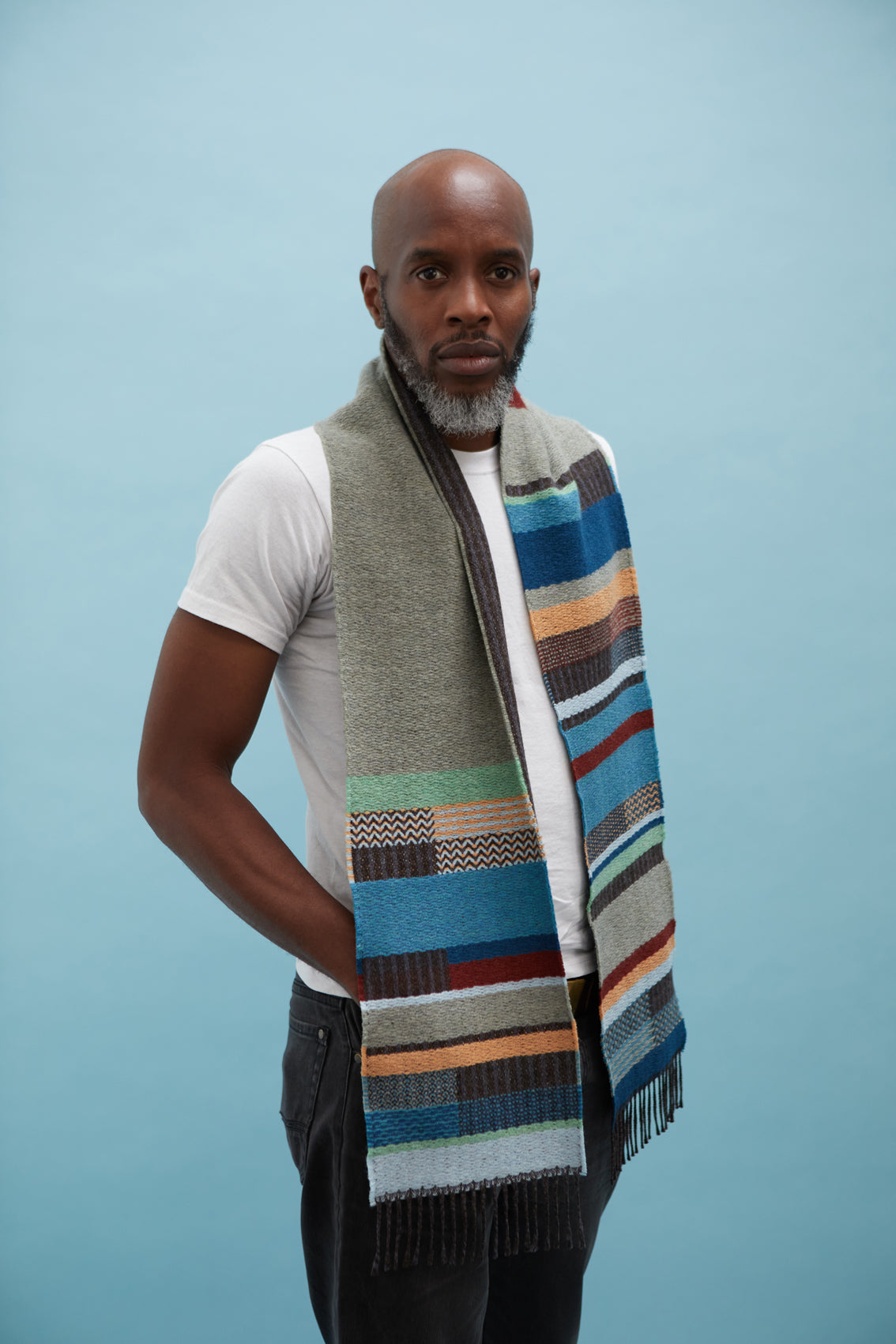 WALLACE+SEWELL - SCARF - DORVIGNY - LOVAT BLUE