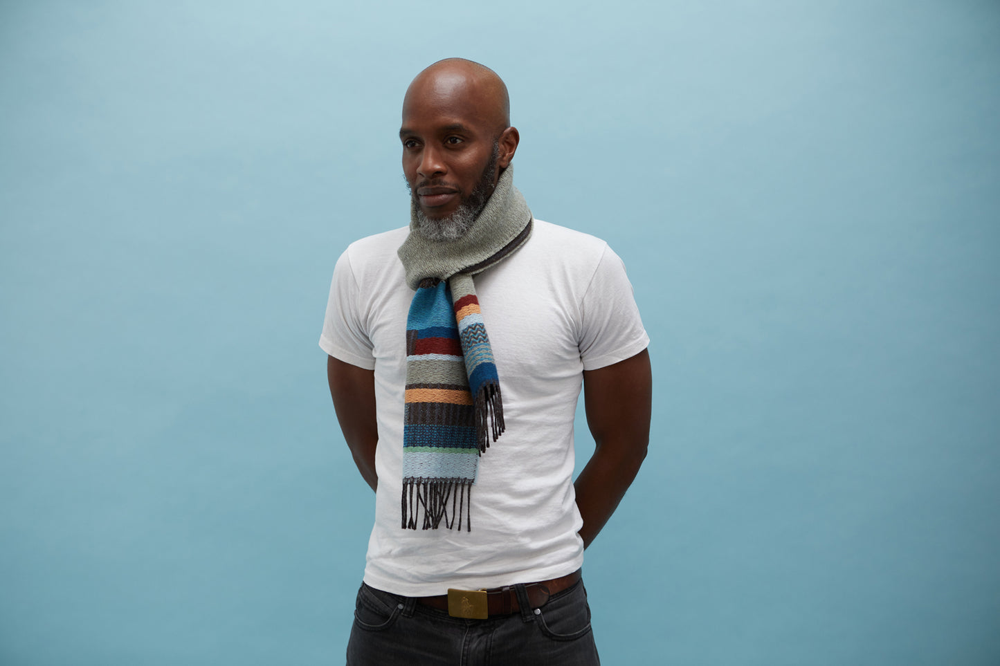 WALLACE+SEWELL - SCARF - DORVIGNY - LOVAT BLUE