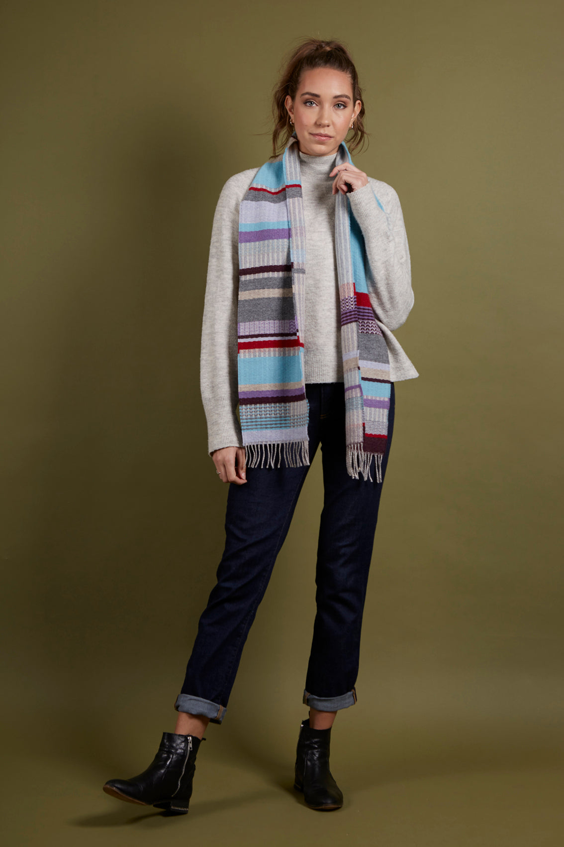 WALLACE+SEWELL - SCARF - DORVIGNY - TURQUOISE