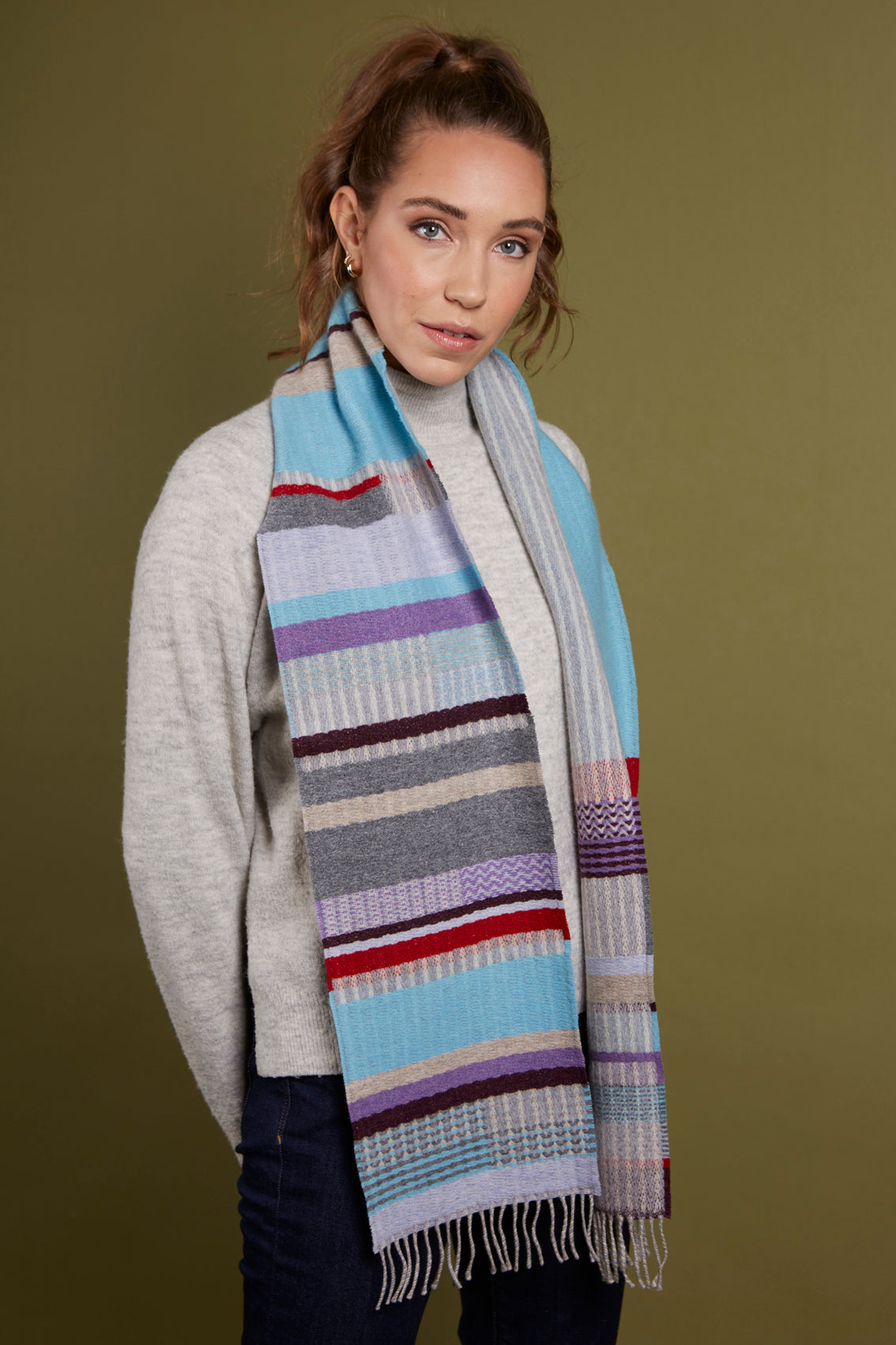 WALLACE+SEWELL - SCARF - DORVIGNY - TURQUOISE