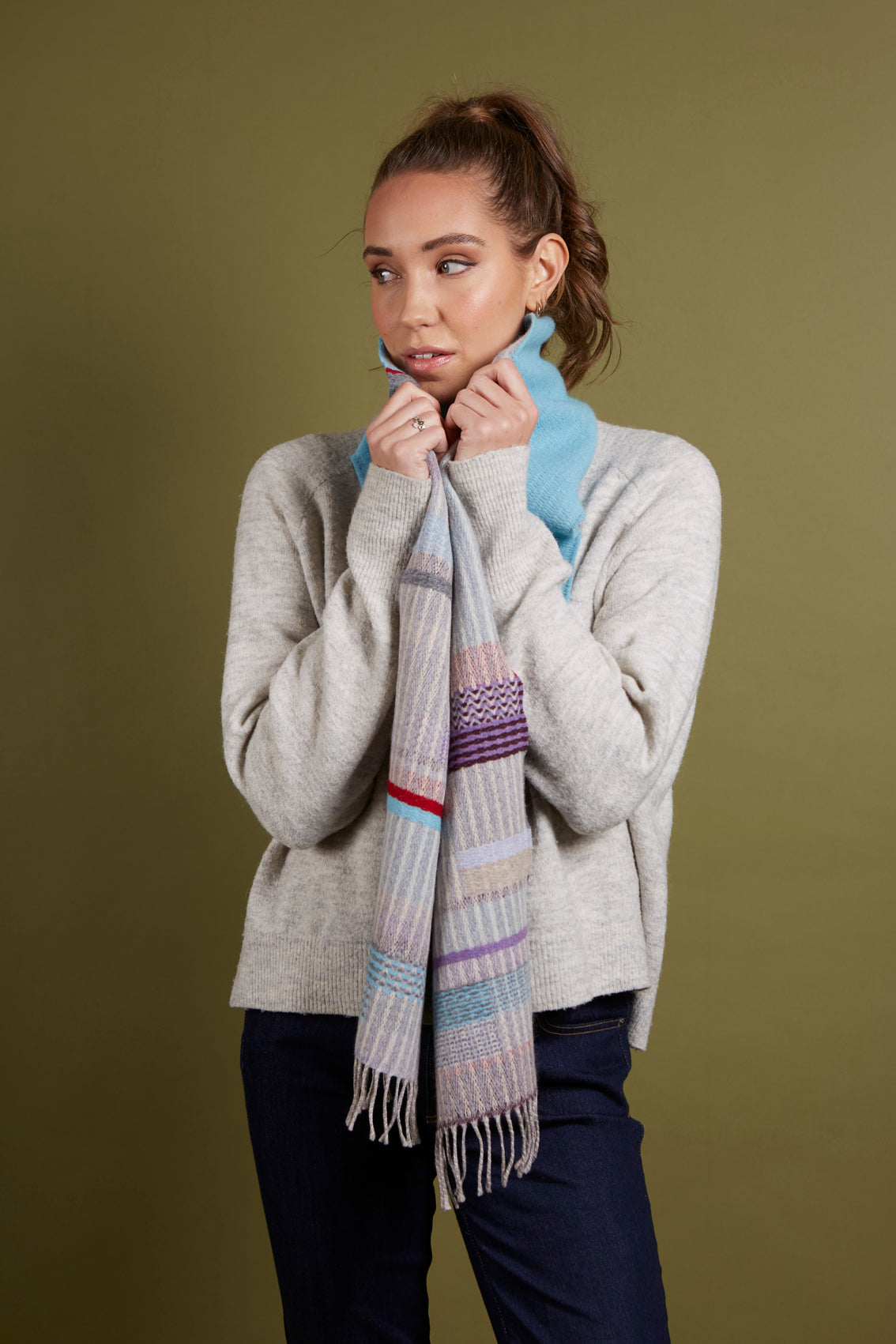 WALLACE+SEWELL - SCARF - DORVIGNY - TURQUOISE