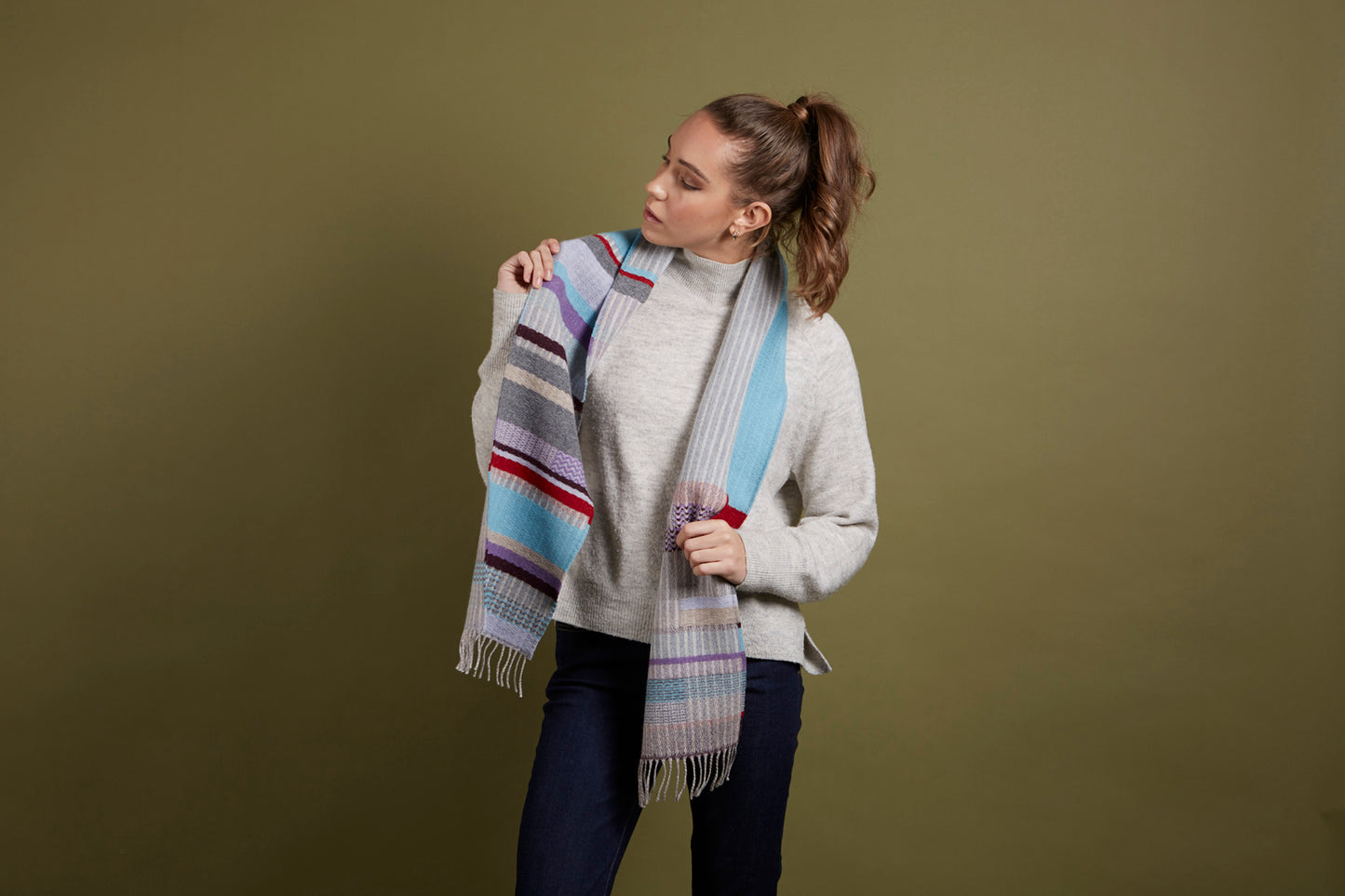 WALLACE+SEWELL - SCARF - DORVIGNY - TURQUOISE