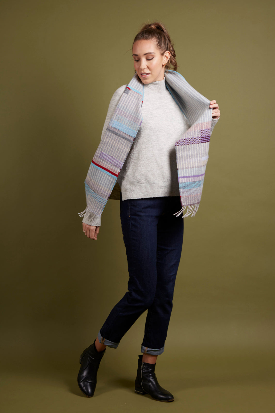 WALLACE+SEWELL - SCARF - DORVIGNY - TURQUOISE