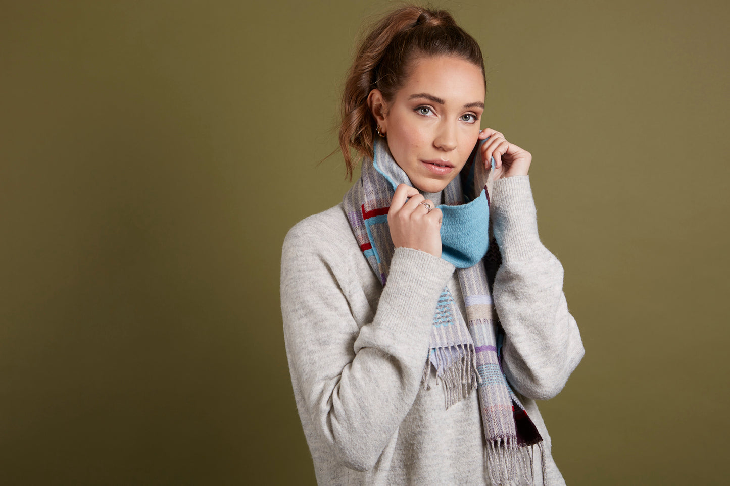 WALLACE+SEWELL - SCARF - DORVIGNY - TURQUOISE