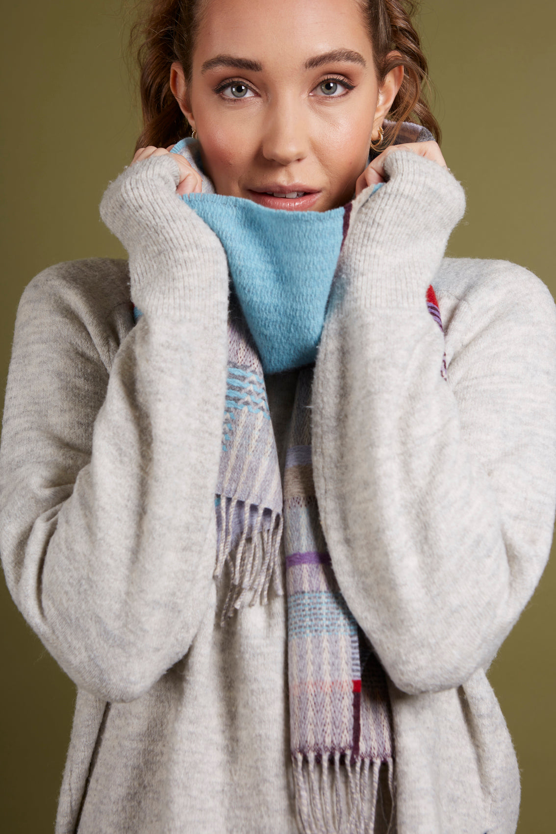 WALLACE+SEWELL - SCARF - DORVIGNY - TURQUOISE