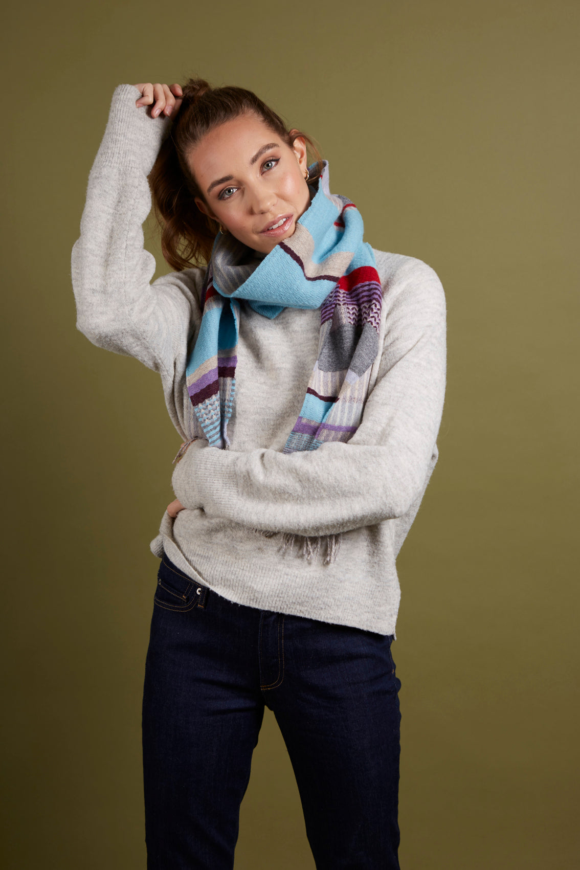 WALLACE+SEWELL - SCARF - DORVIGNY - TURQUOISE