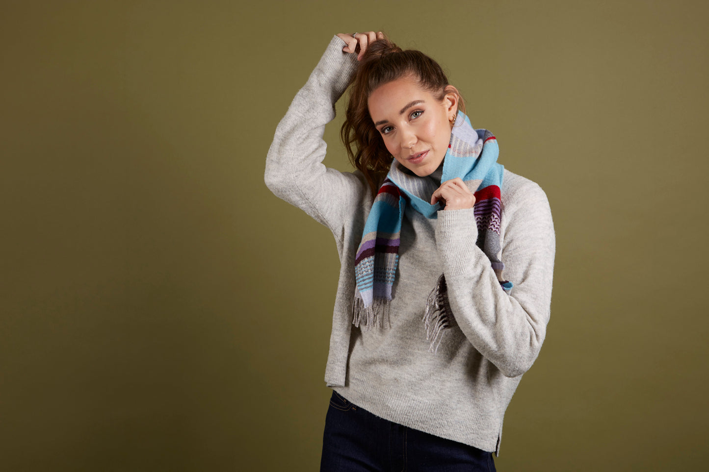 WALLACE+SEWELL - SCARF - DORVIGNY - TURQUOISE