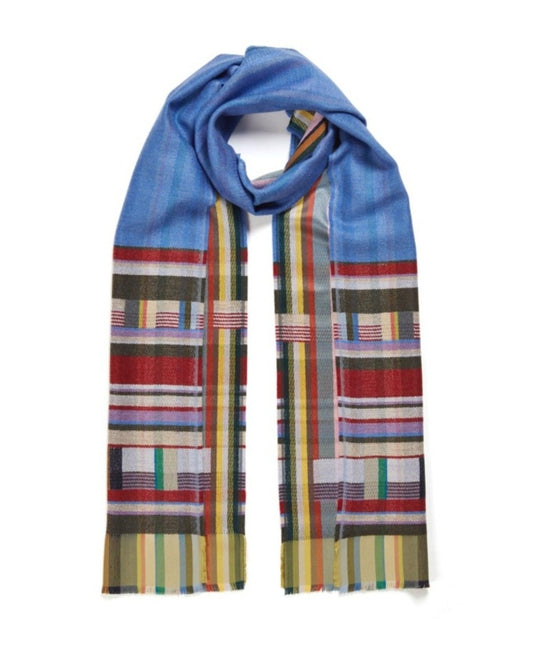 WALLACE+SEWELL - SILK+LAMBSWOOL SCARF - MARCELINE - COBALT