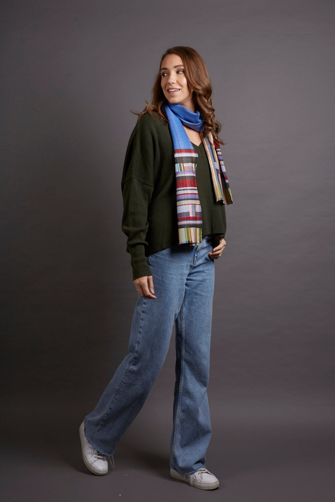 WALLACE+SEWELL - SILK+LAMBSWOOL SCARF - MARCELINE - COBALT