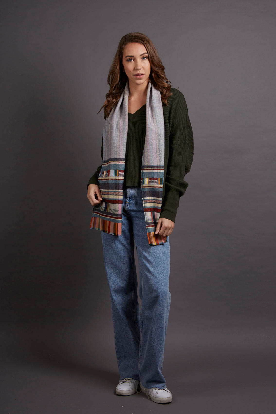 WALLACE+SEWELL - SILK+LAMBSWOOL SCARF - MARCELINE - GREY