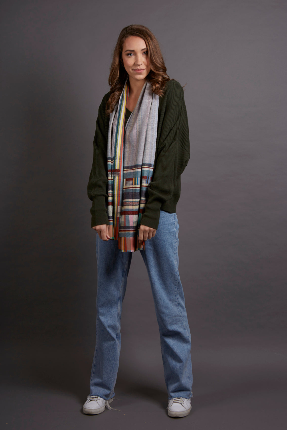 WALLACE+SEWELL - SILK+LAMBSWOOL SCARF - MARCELINE - GREY