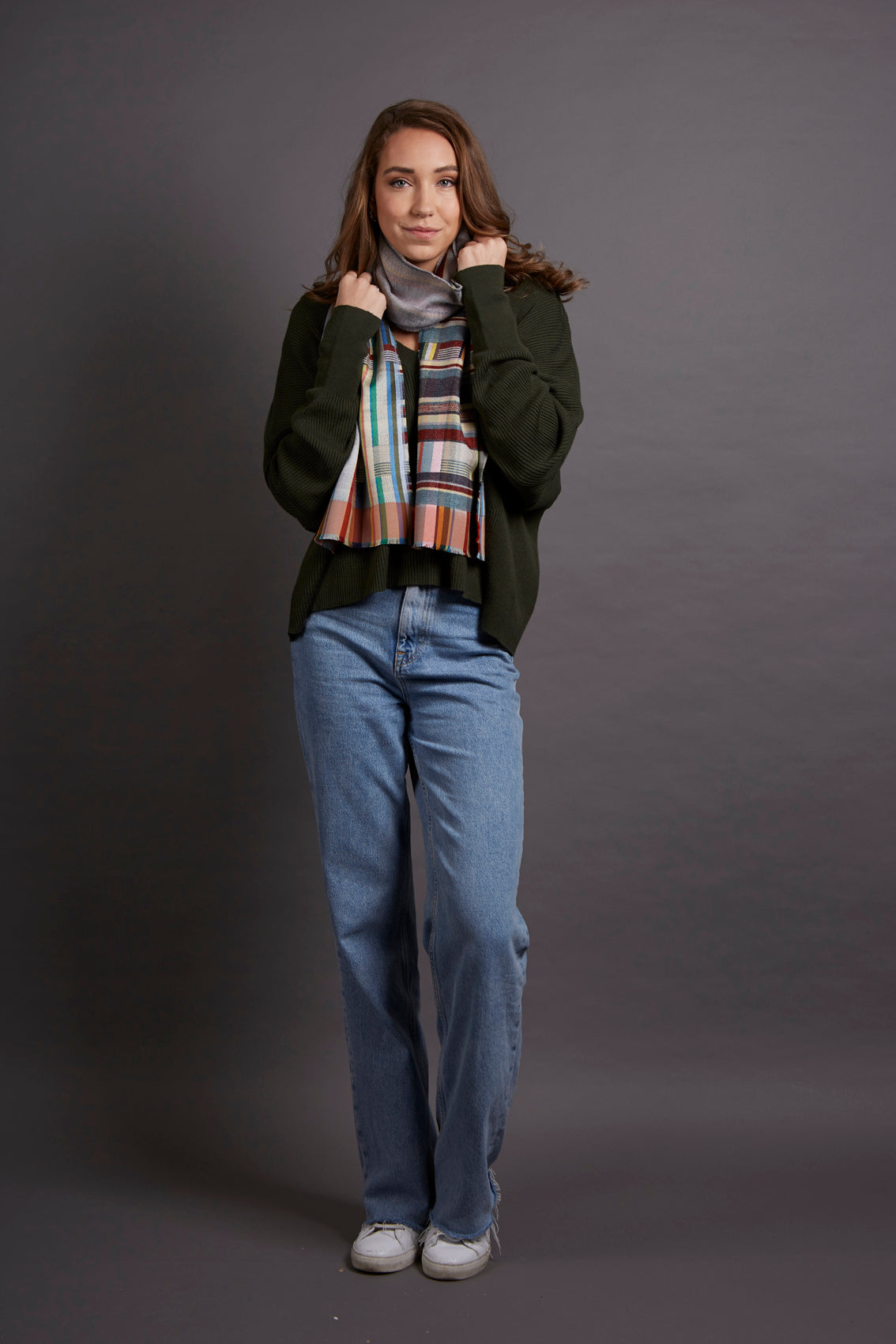 WALLACE+SEWELL - SILK+LAMBSWOOL SCARF - MARCELINE - GREY