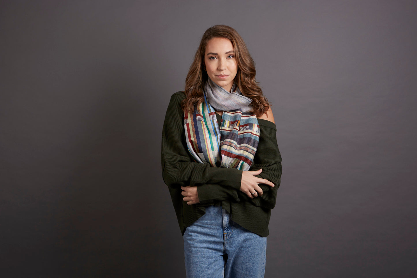 WALLACE+SEWELL - SILK+LAMBSWOOL SCARF - MARCELINE - GREY