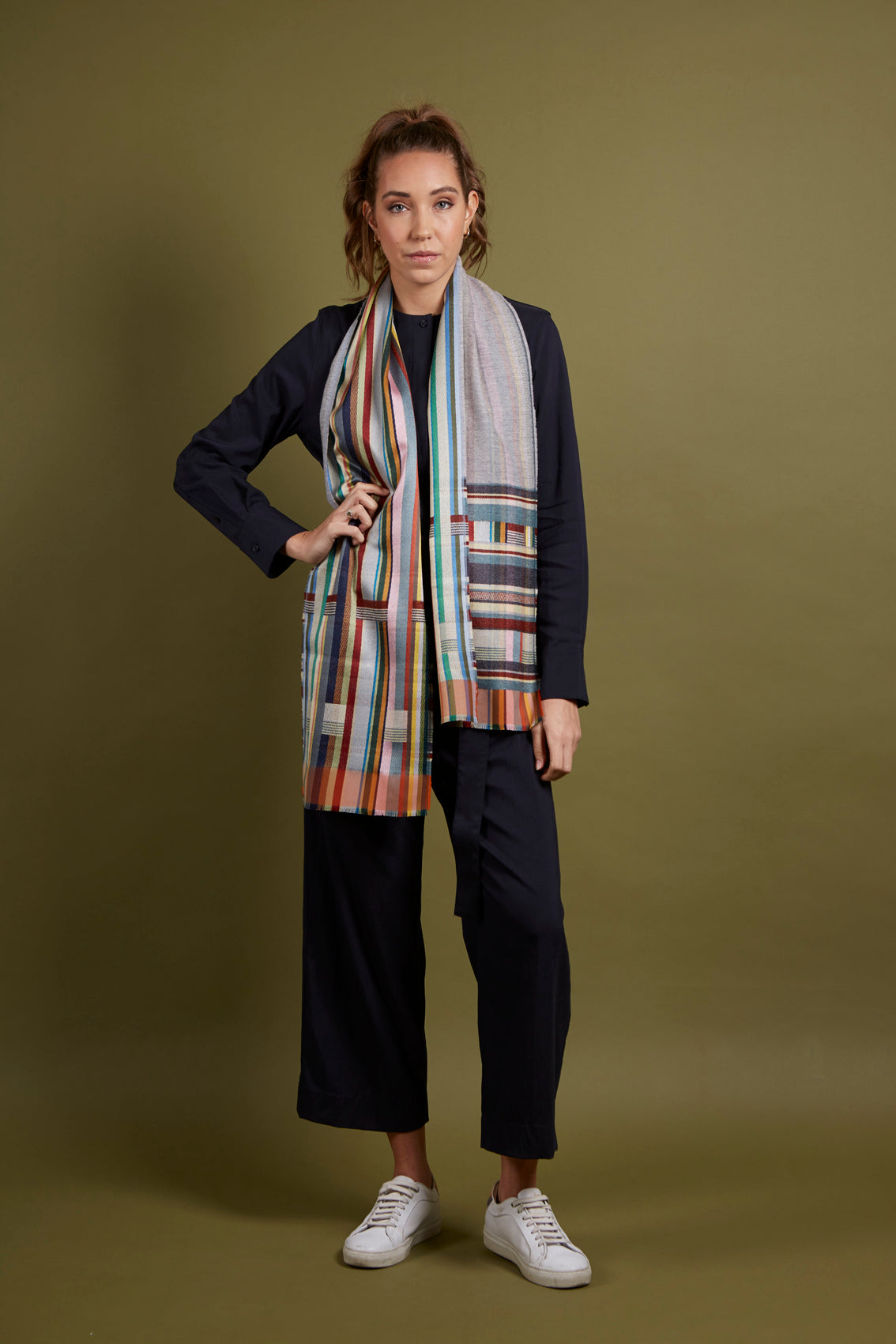 WALLACE+SEWELL - SILK+LAMBSWOOL SCARF - MARCELINE - GREY