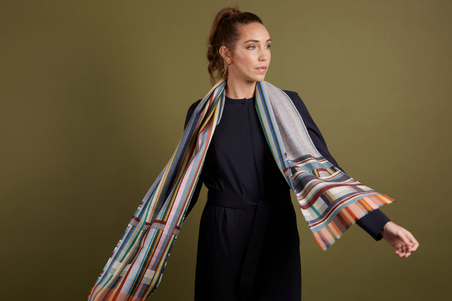 WALLACE+SEWELL - SILK+LAMBSWOOL SCARF - MARCELINE - GREY