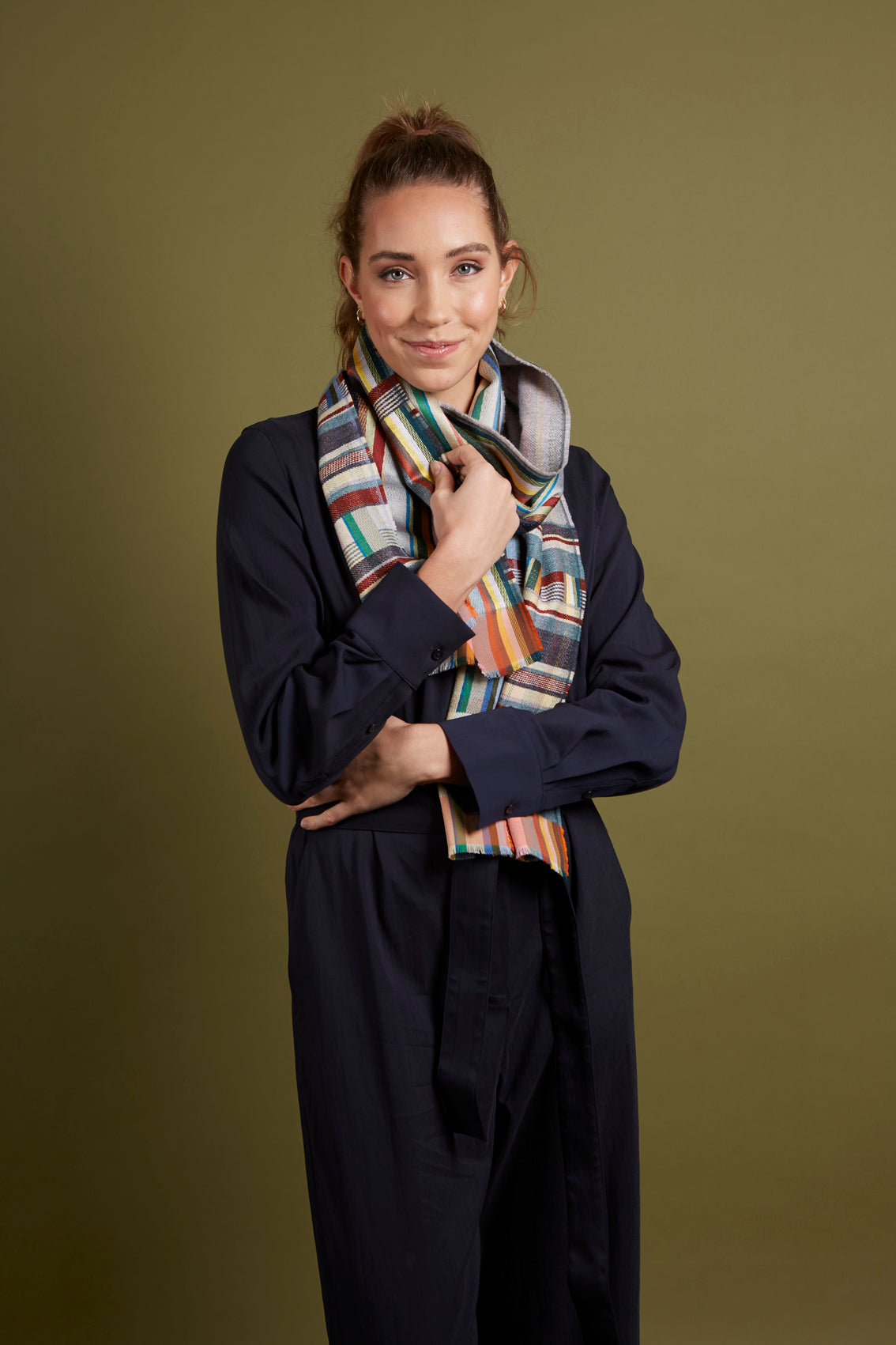 WALLACE+SEWELL - SILK+LAMBSWOOL SCARF - MARCELINE - GREY