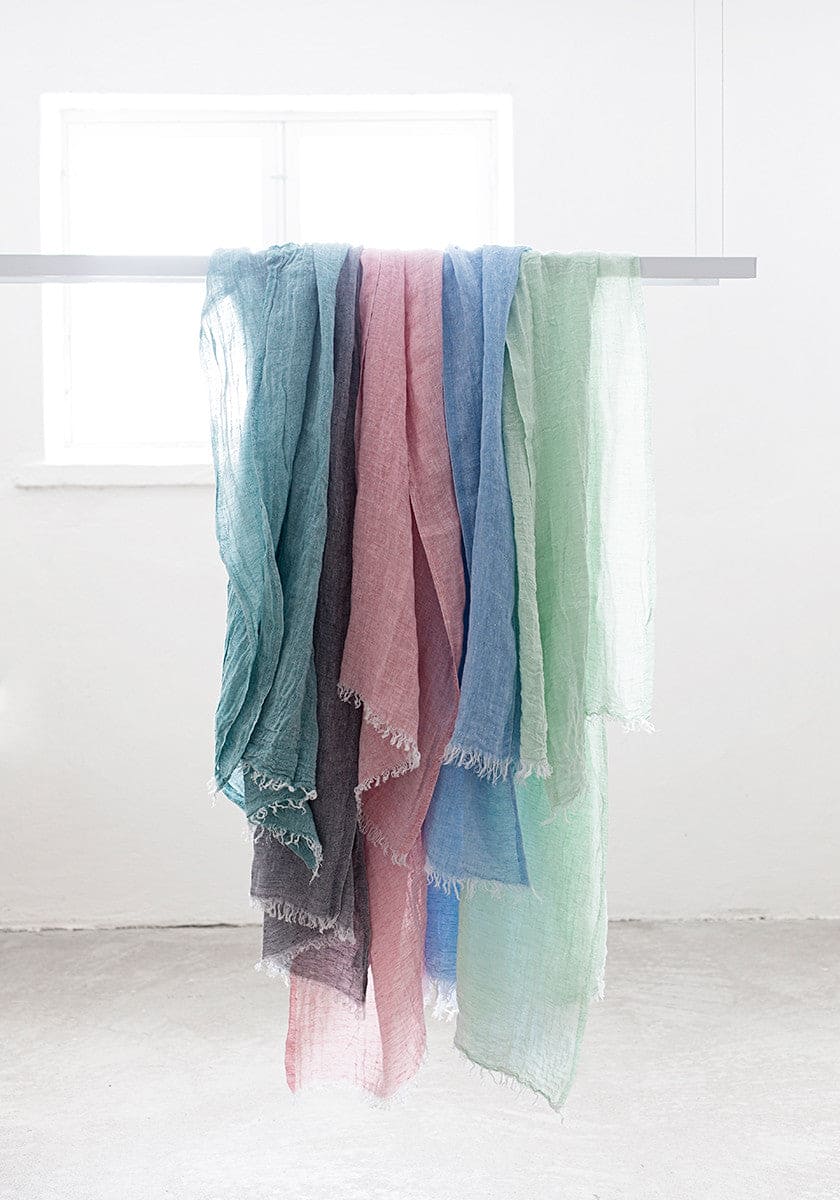 LAPUAN - HALAUS LINEN SCARF. DARK TEAL