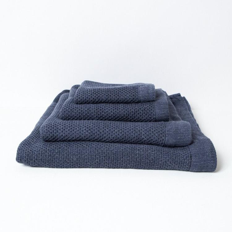 KONTEX - ORGANIC WAFFLE TOWEL. NAVY