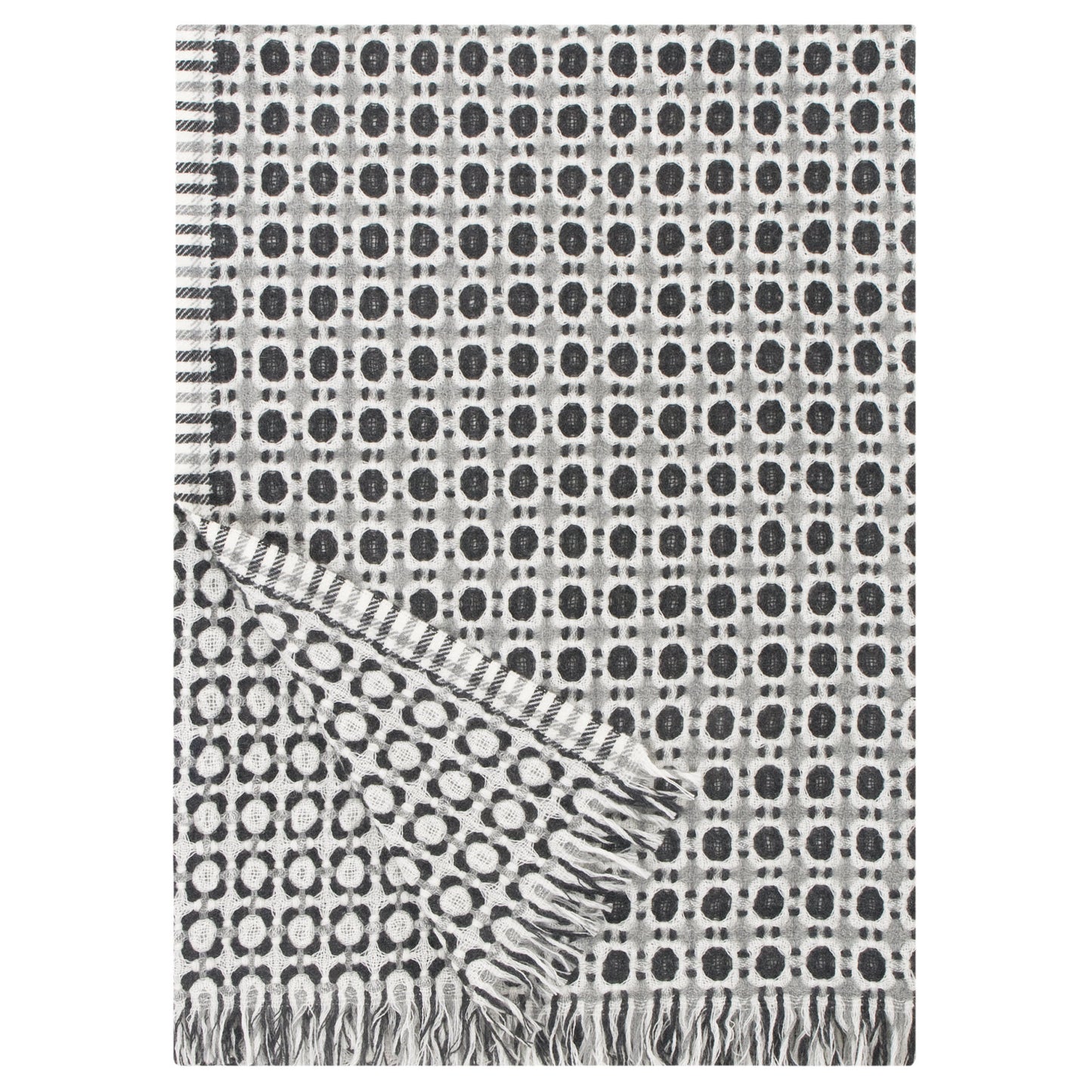 LAPUAN - LAMBSWOOL BLANKET. BLACK