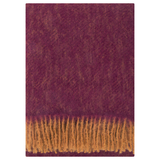 LAPUAN - REVONTULI MOHAIR BLANKET. RUST+BURGUNDY