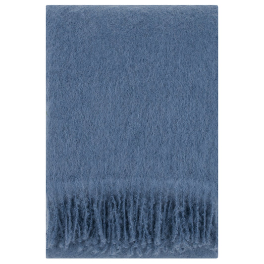 LAPUAN - SAAGA UNI MOHAIR BLANKET. BLUE