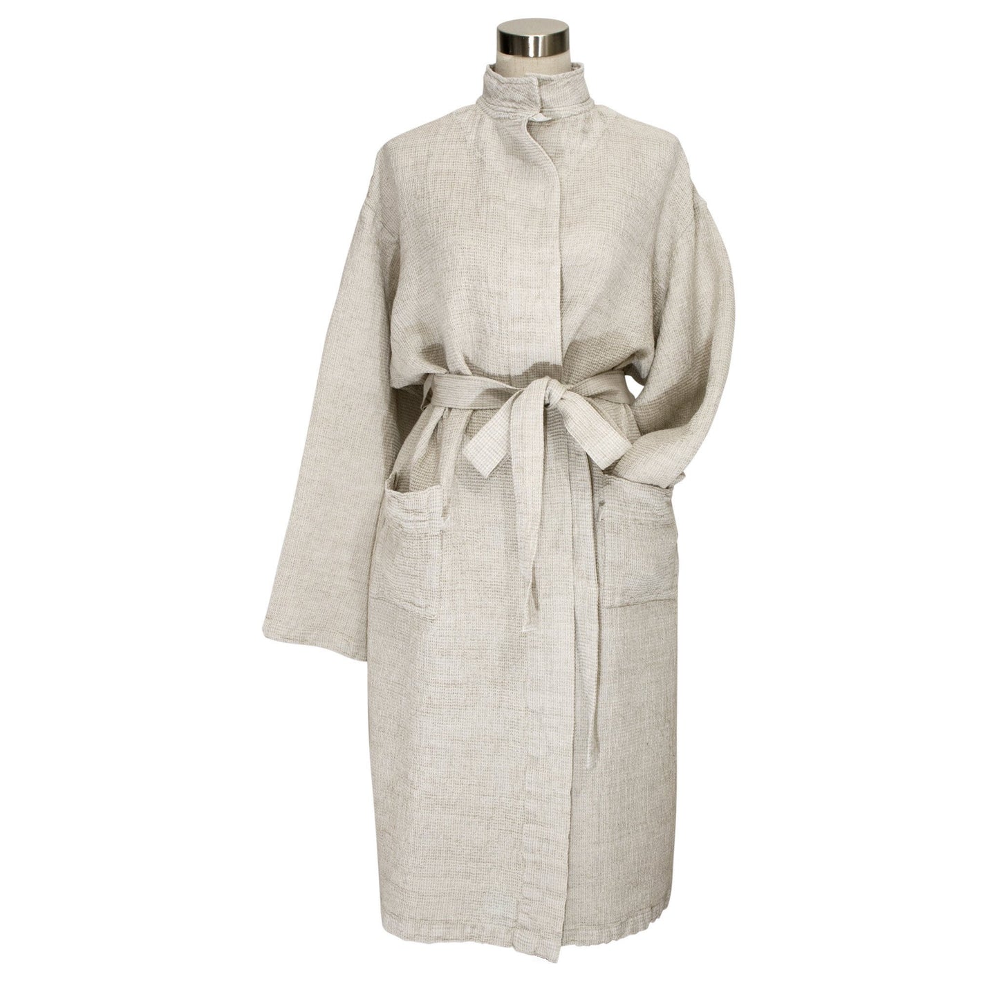 LAPUAN - TERVA WAFFLE BATHROBE. WHITE+NATURAL